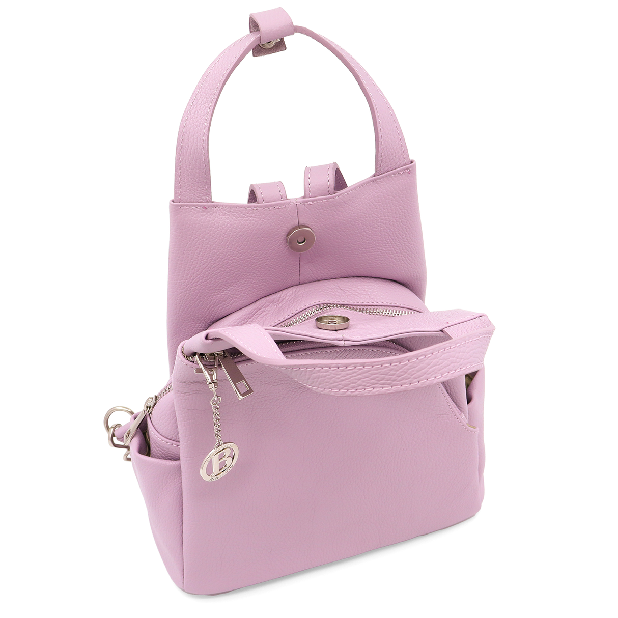 Rucsac din piele naturală Lara - lavandă