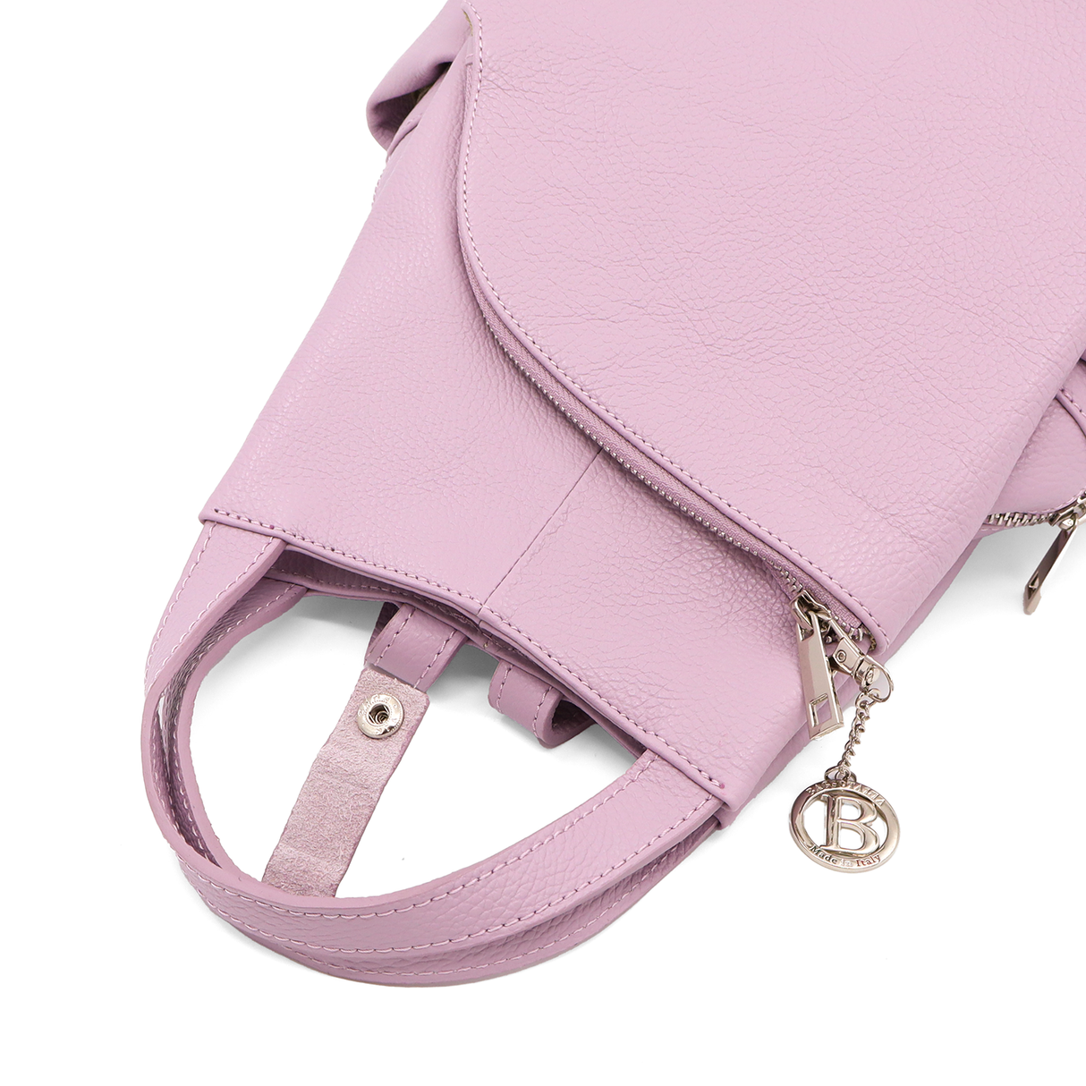 Rucsac din piele naturală Lara - lavandă