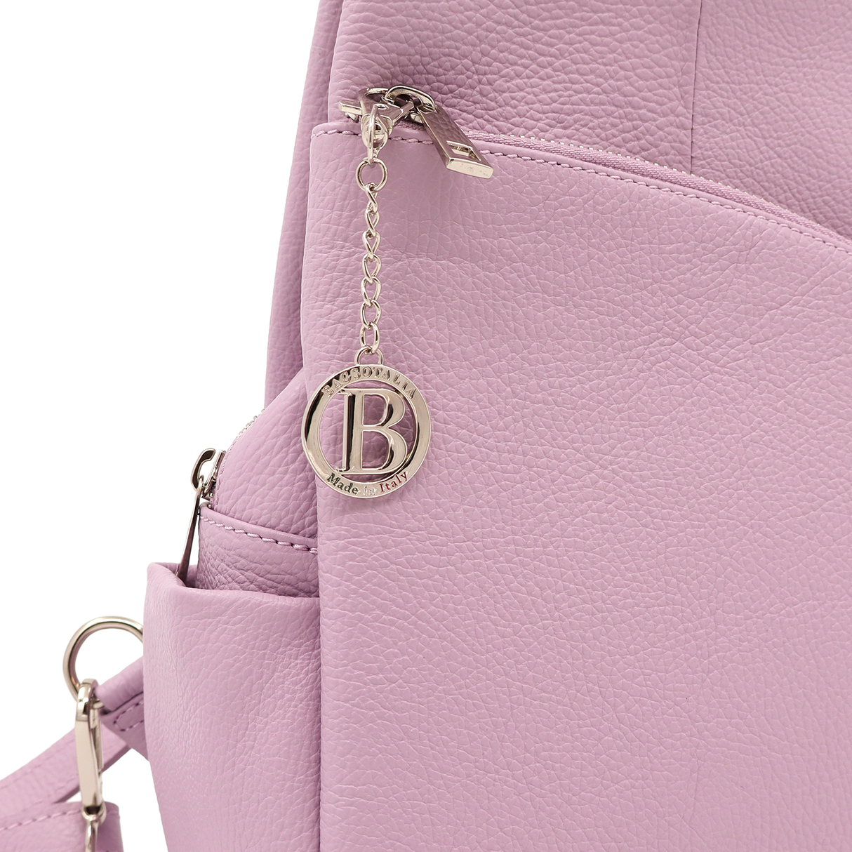 Rucsac din piele naturală Lara - lavandă