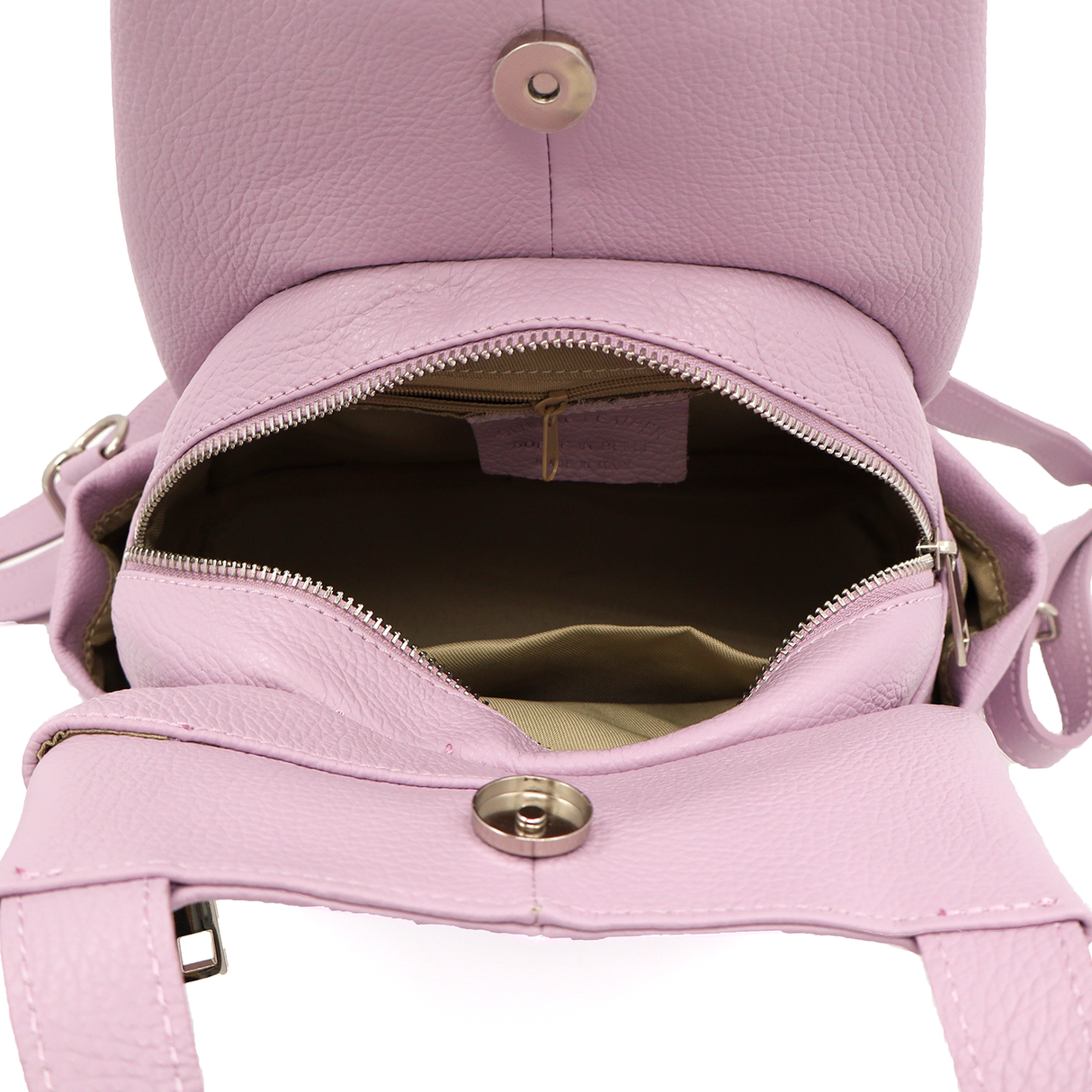 Rucsac din piele naturală Lara - lavandă