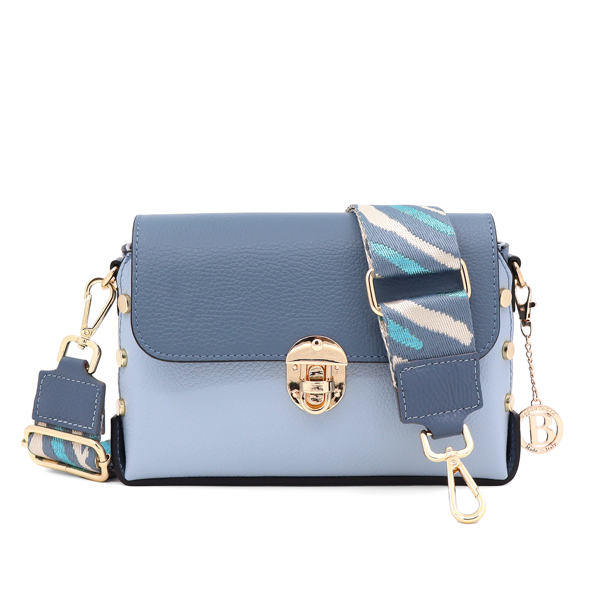 Geantă de damă din piele naturală Antoanella - albastru