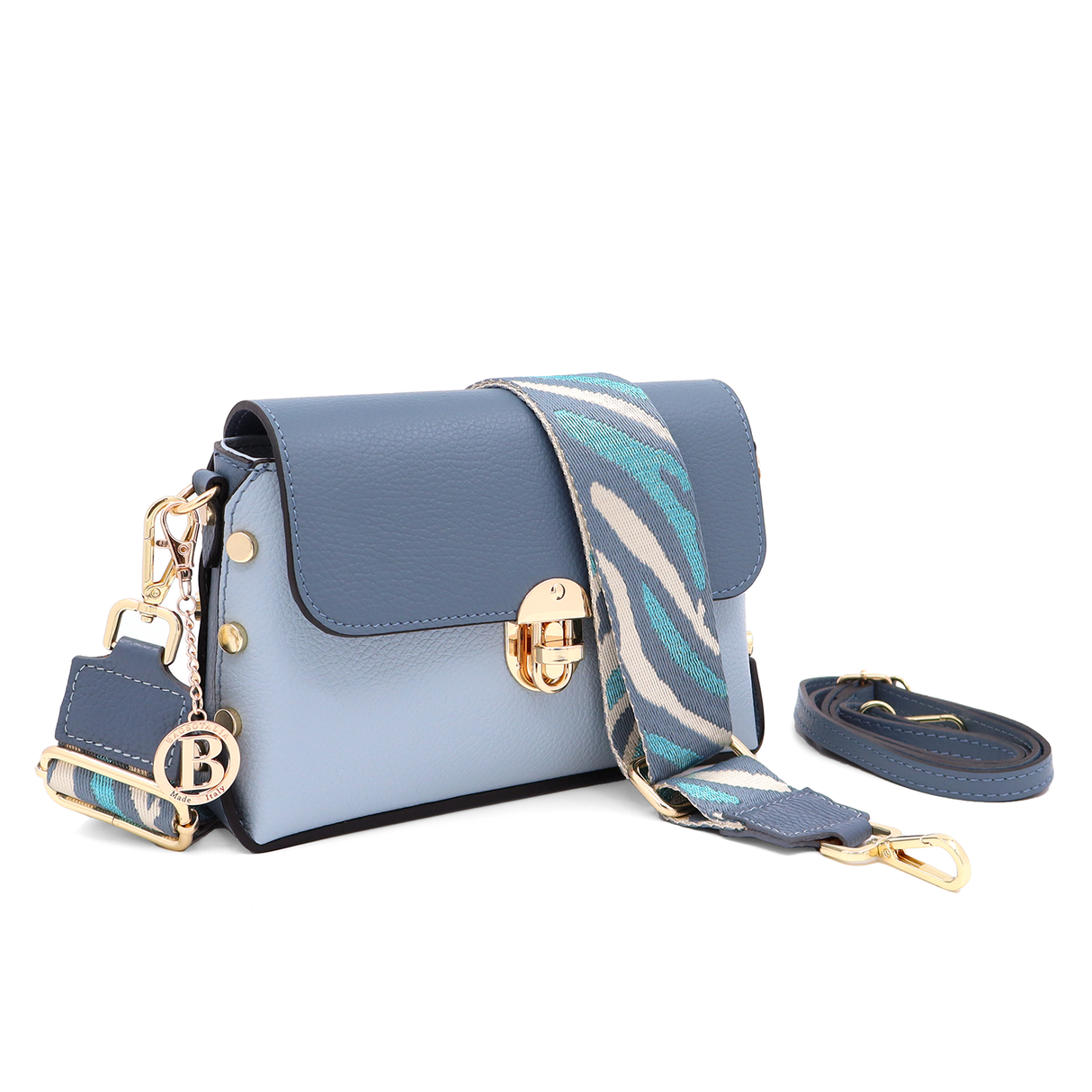 Geantă de damă din piele naturală Antoanella - albastru