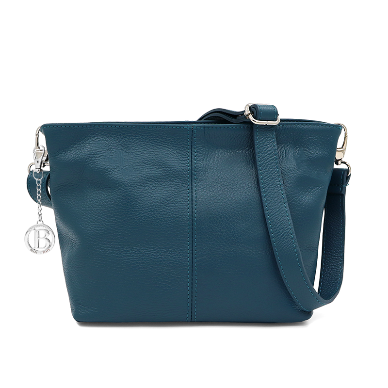 Geantă din piele naturală de umăr Kika - Albastru