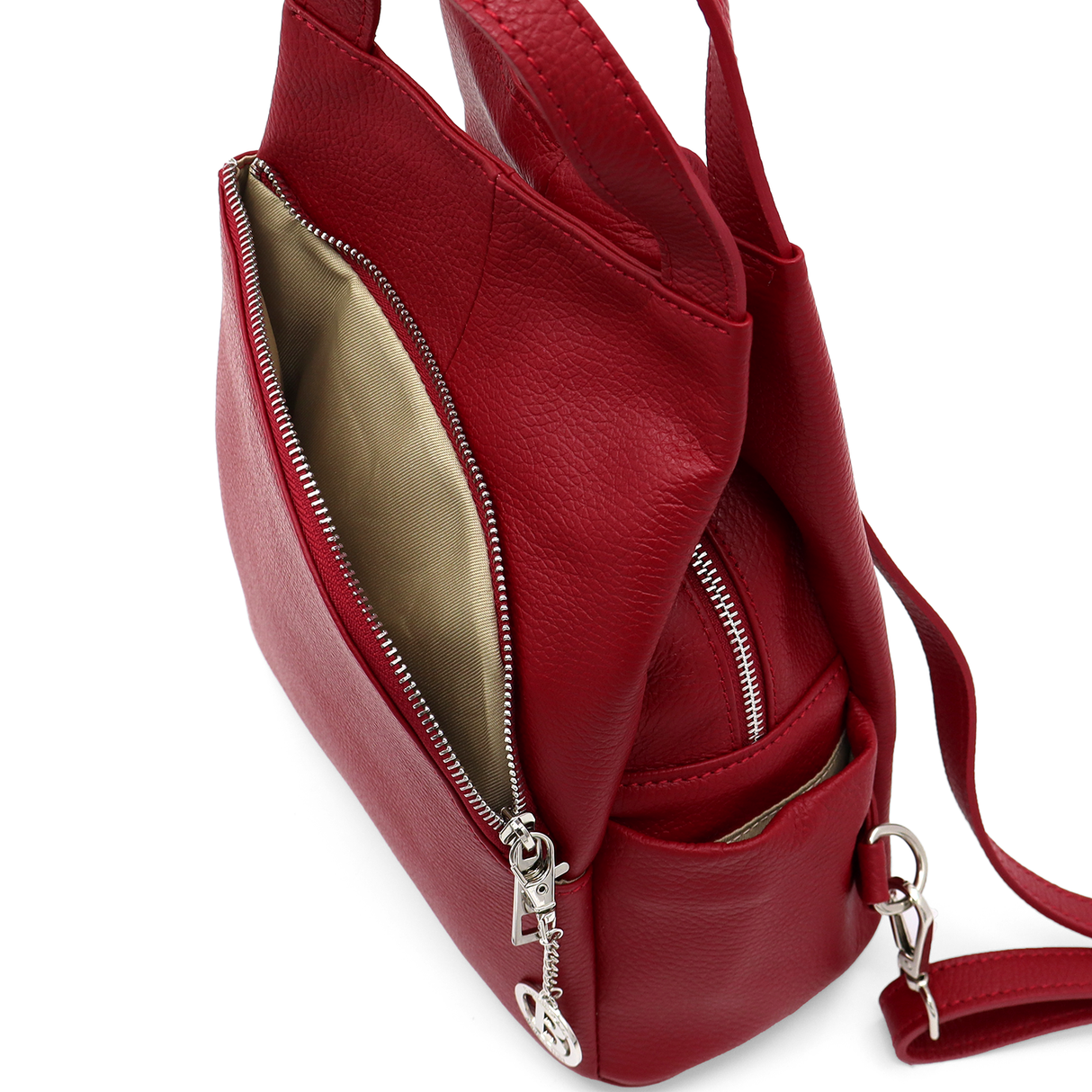 Rucsac din piele naturală Lara - bordo