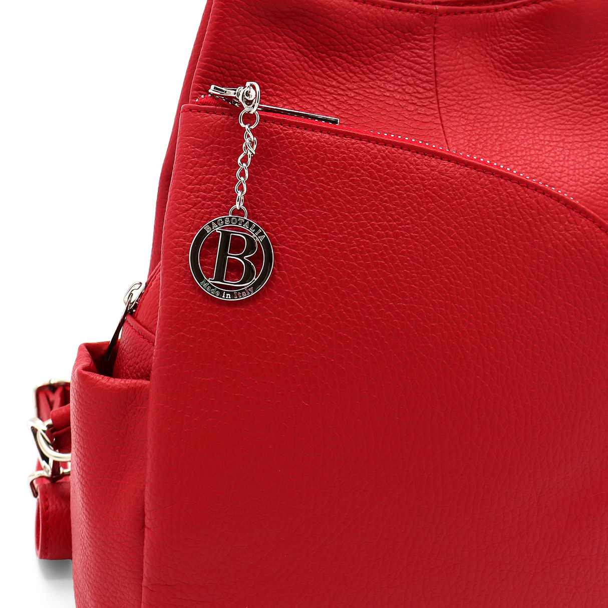 Rucsac din piele naturală Lara - roșu