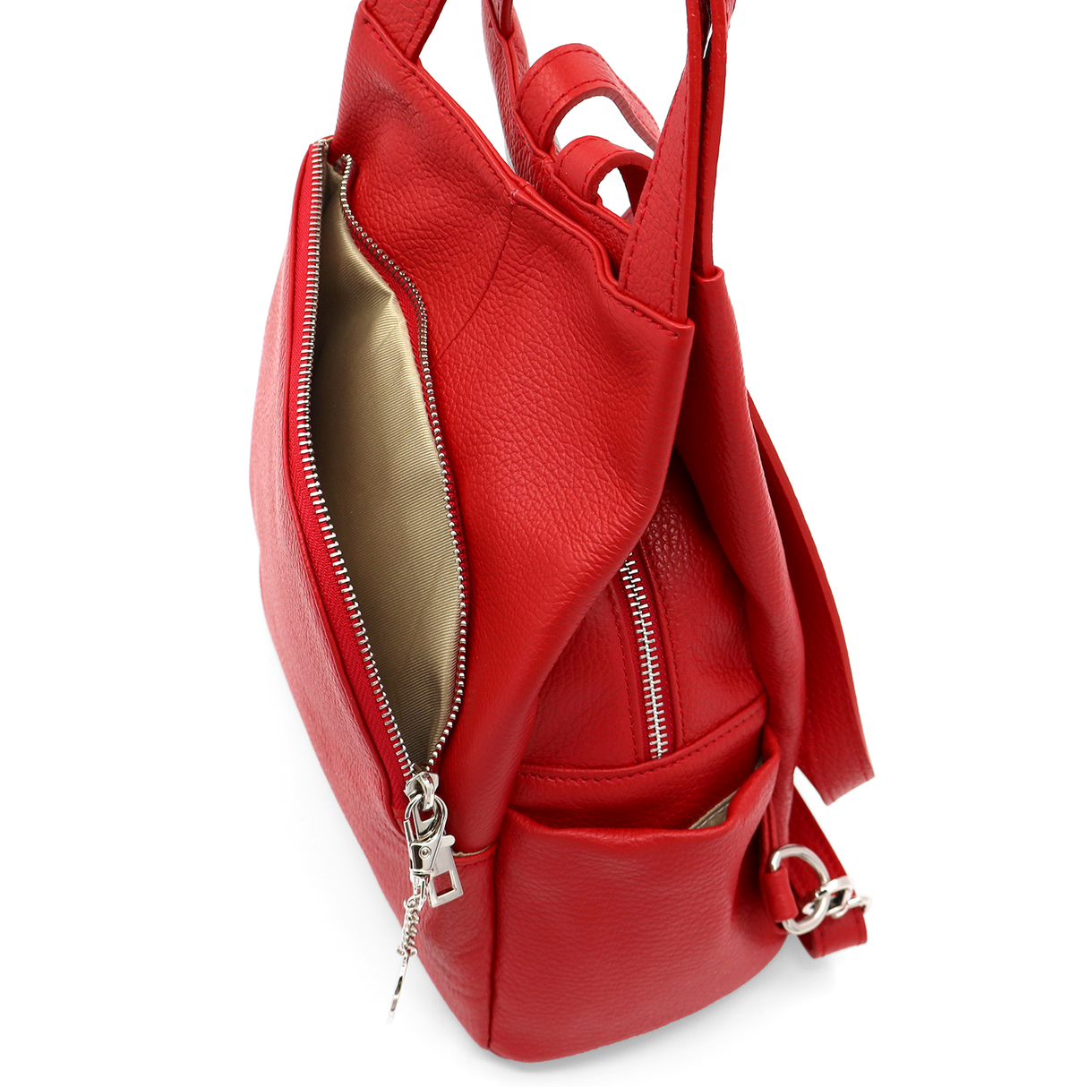 Rucsac din piele naturală Lara - roșu