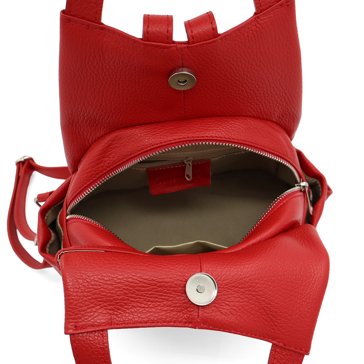 Rucsac din piele naturală Lara - roșu