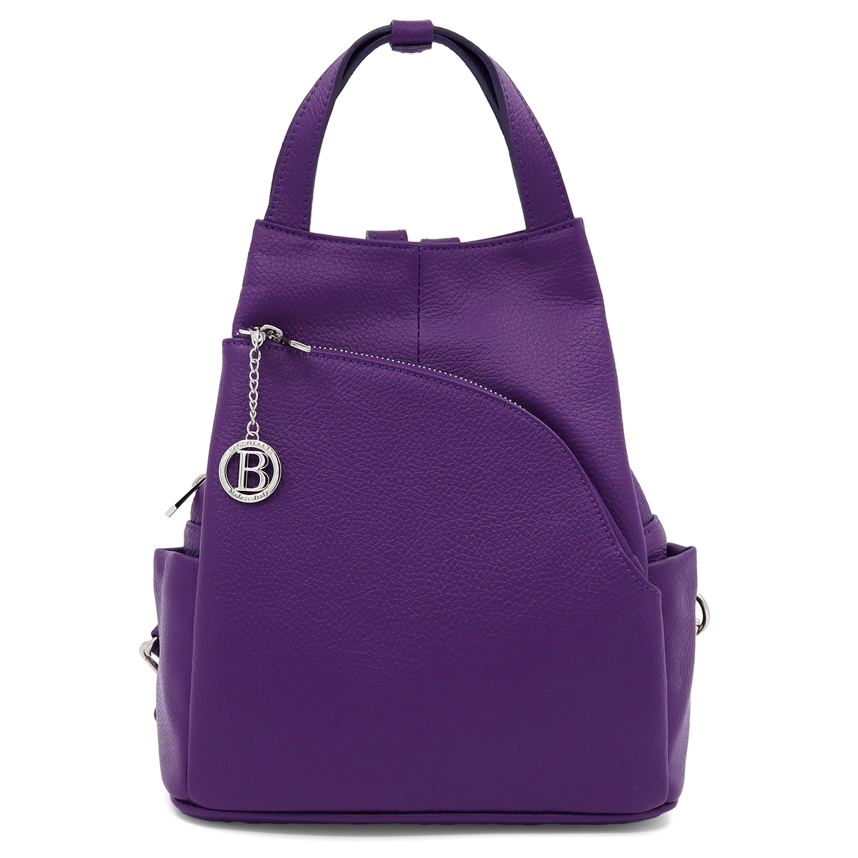 Rucsac din piele naturală Lara - mov închis