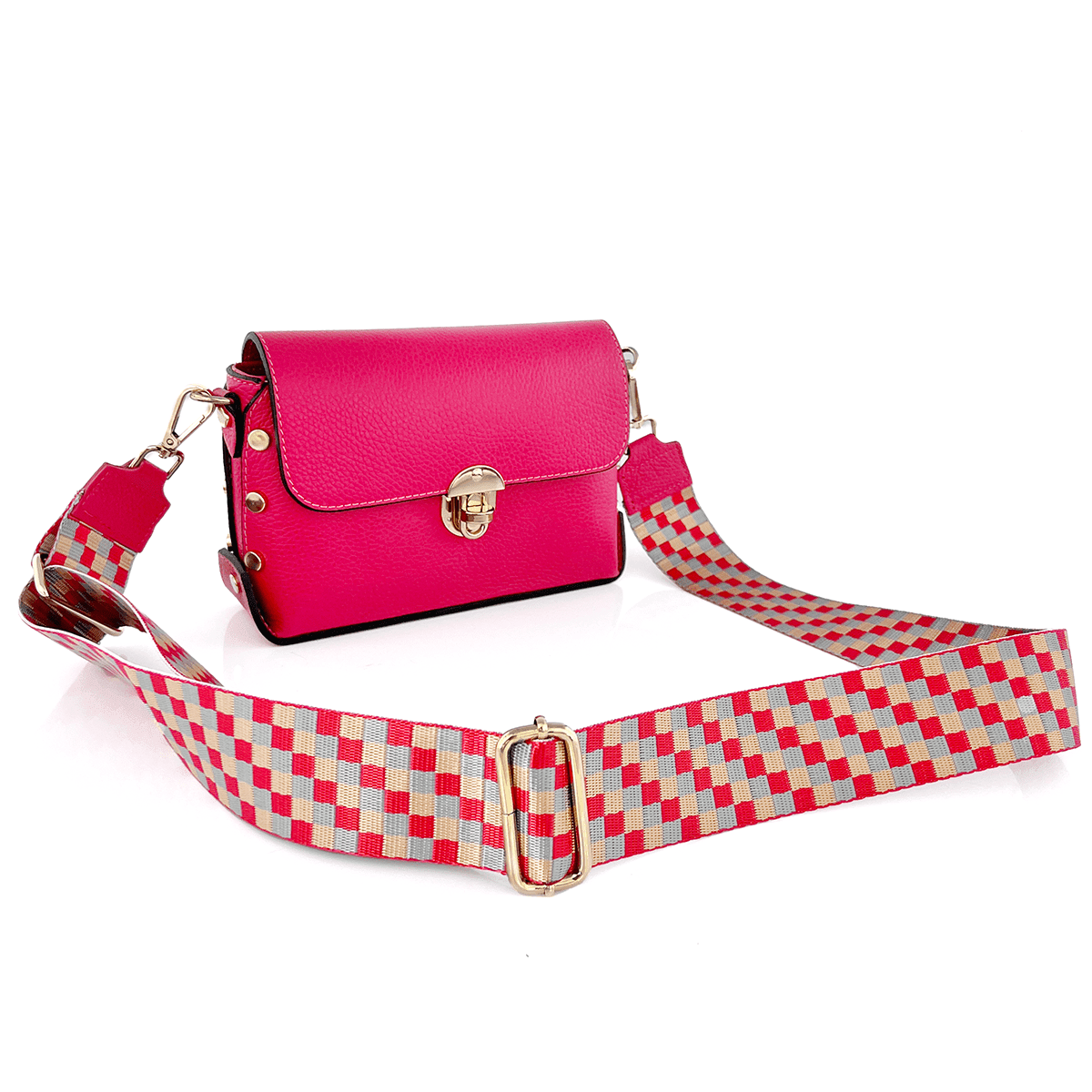 Geantă din piele naturală pentru damă Antoanella - fucsie