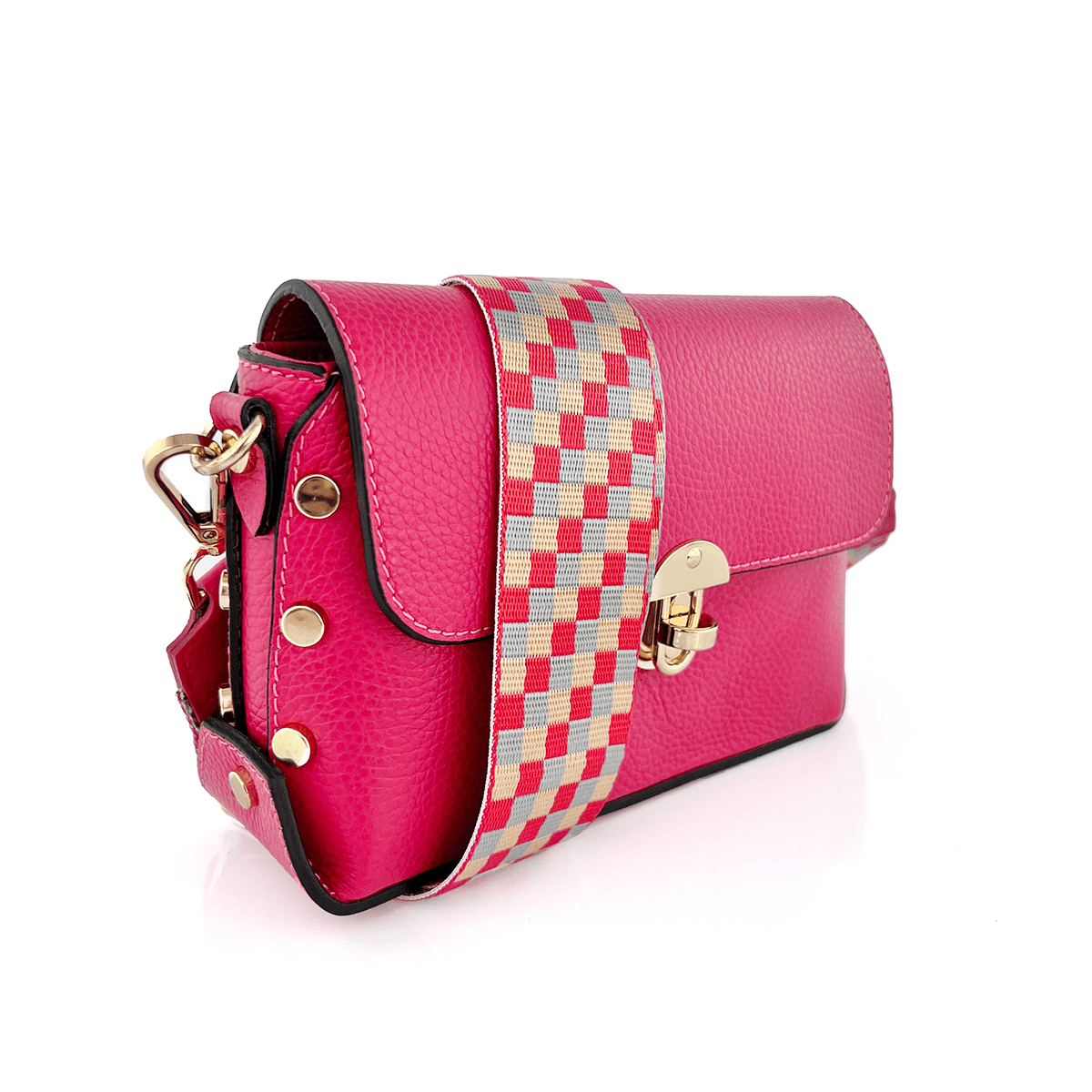 Geantă din piele naturală pentru damă Antoanella - fucsie