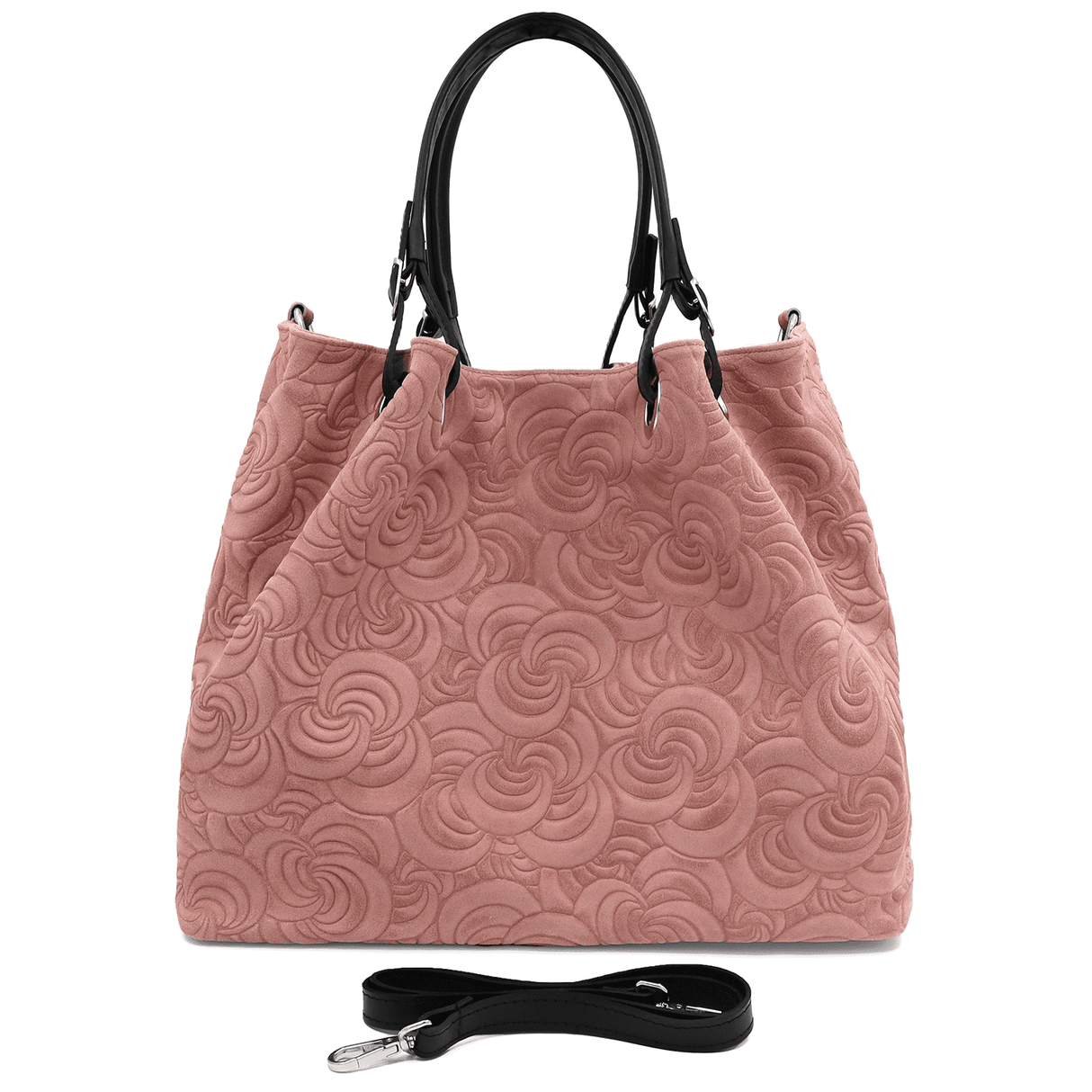 Geantă mare de damă din piele naturală Rosie - roz