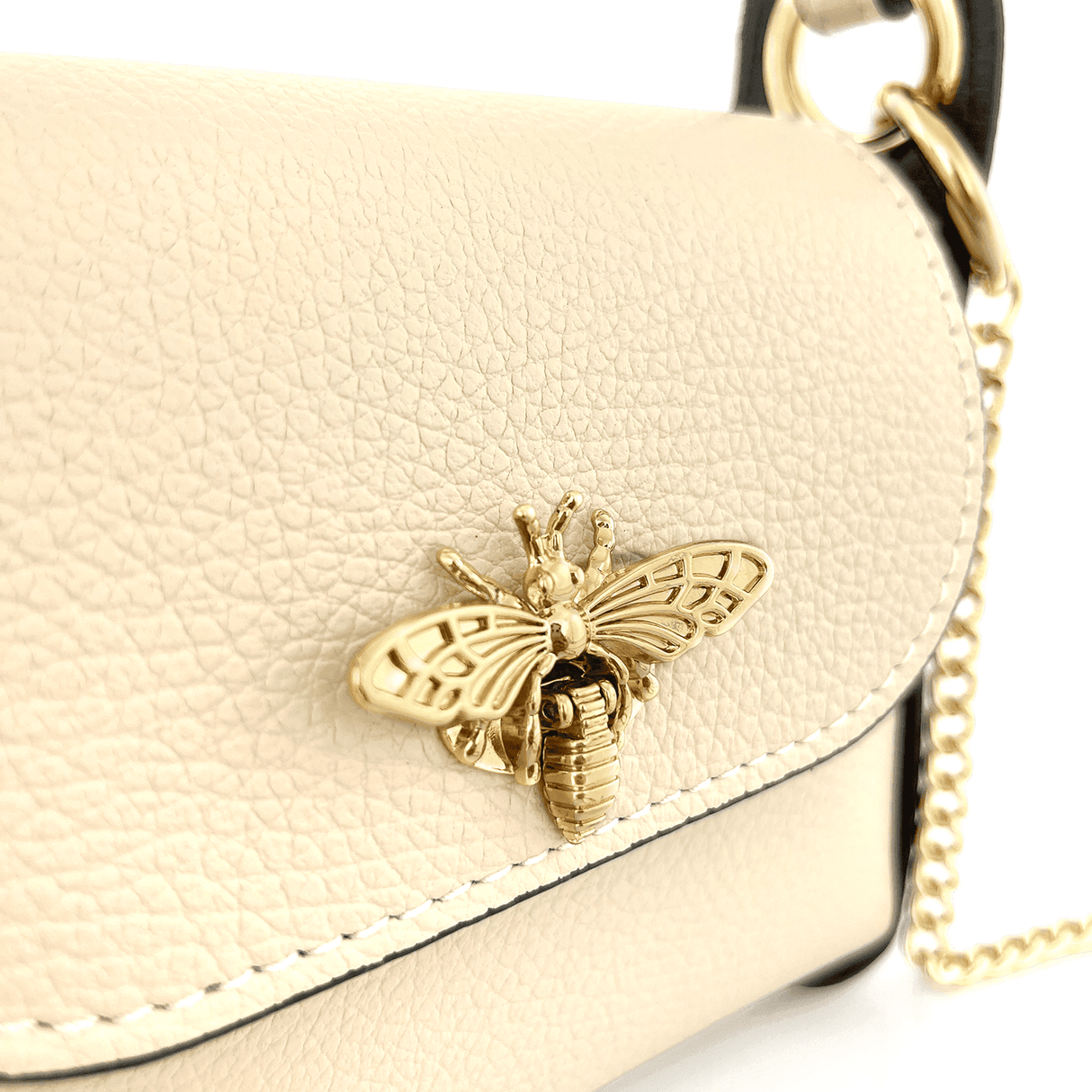 Geantă din piele naturală cu 2 mânere pentru damă Alena - bej