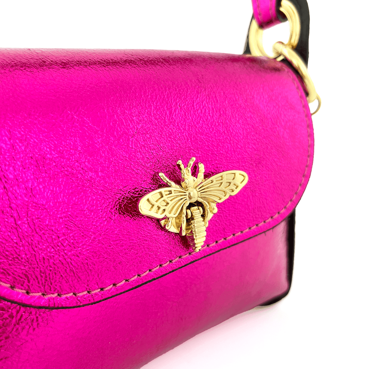 Geantă din piele naturală cu 2 mânere pentru damă Alena - fucsie