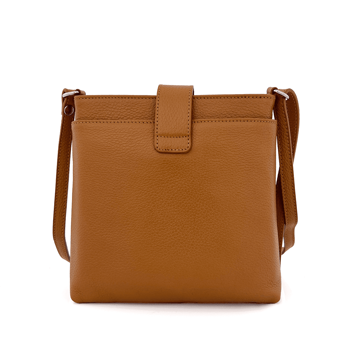 Geantă peste umăr din piele naturală Andria - maro cărămiziu