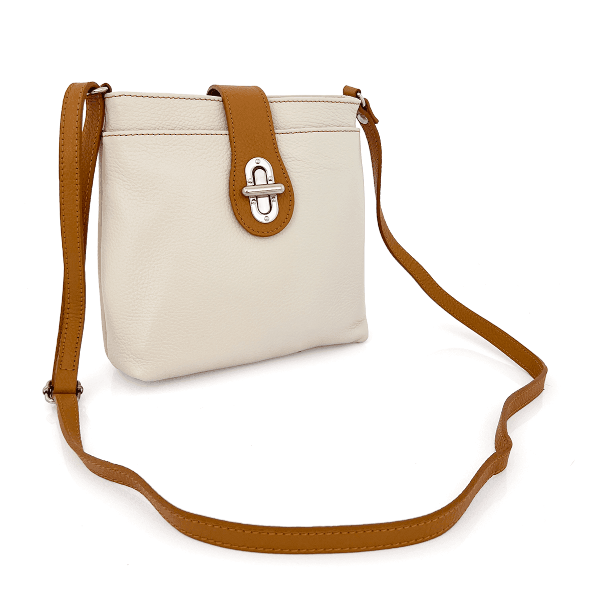 Geantă peste umăr din piele naturală Andria - bej