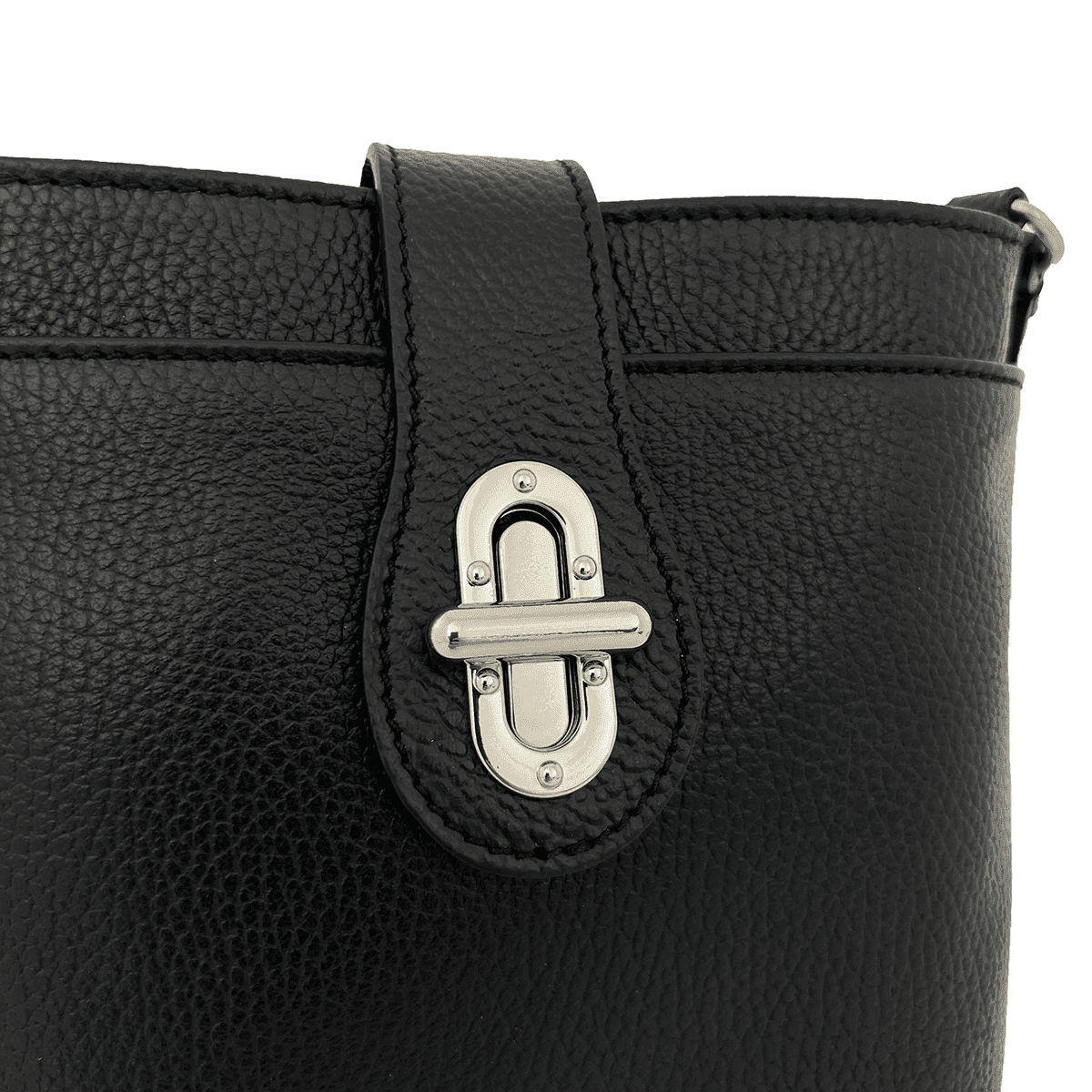 Geantă peste umăr din piele naturală Andria - negru