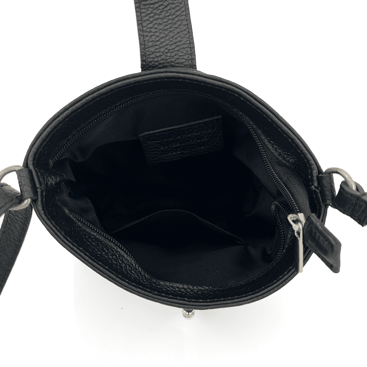 Geantă peste umăr din piele naturală Andria - negru