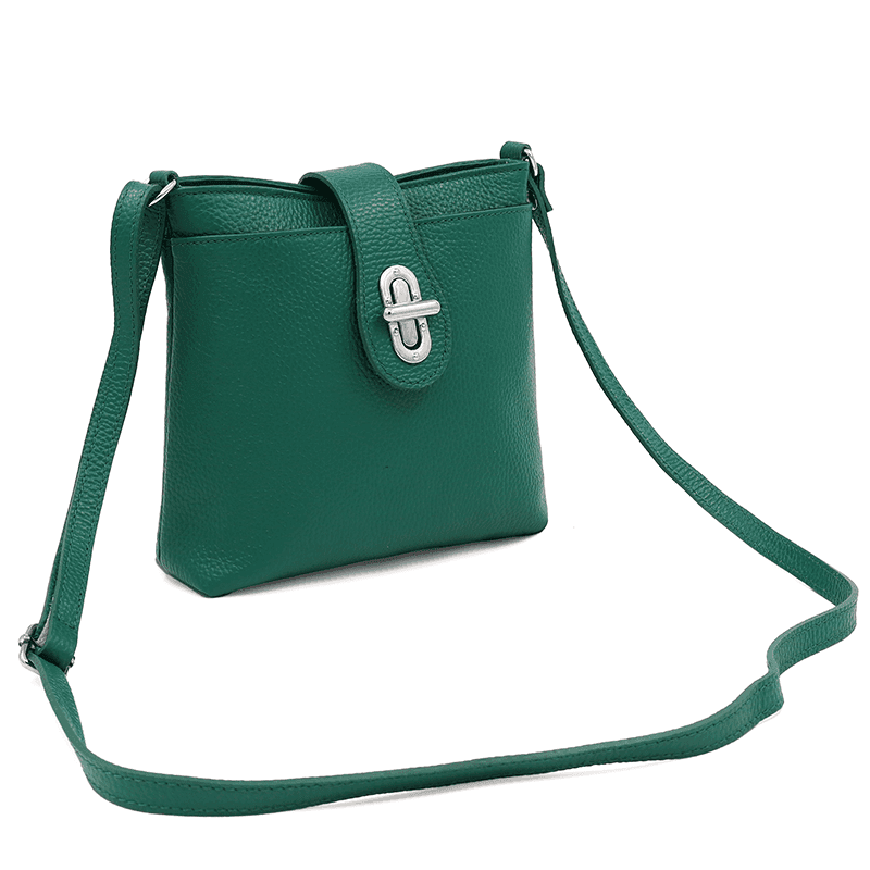 Geantă peste umăr din piele naturală Andria - verde