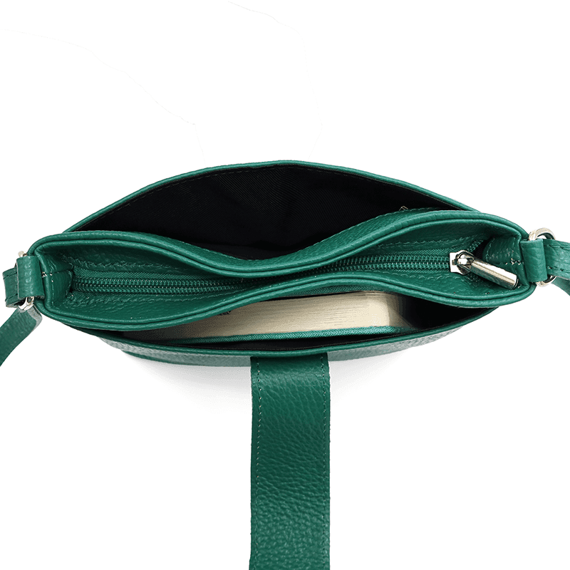 Geantă peste umăr din piele naturală Andria - verde