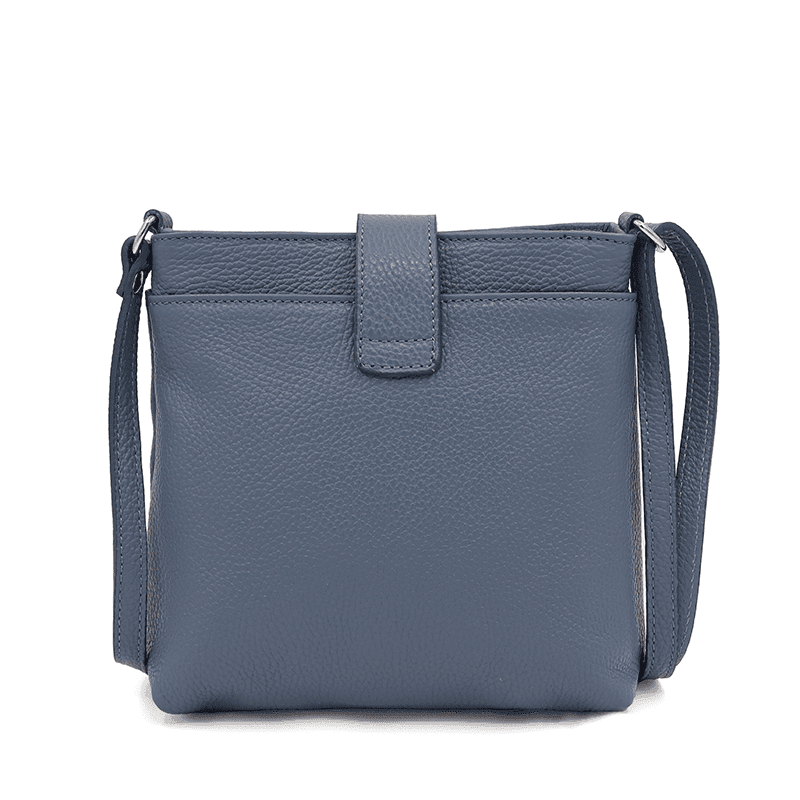 Geantă peste umăr din piele naturală Andria - albastru