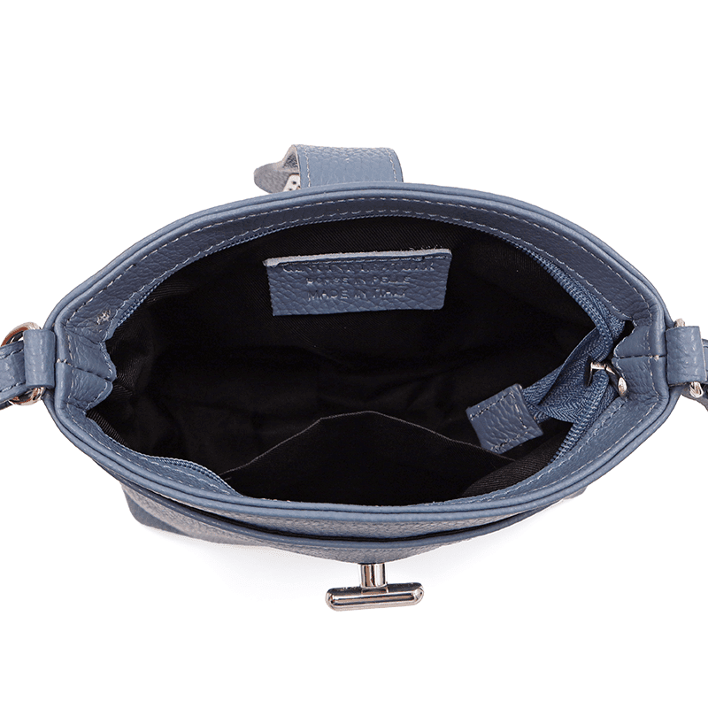 Geantă peste umăr din piele naturală Andria - albastru