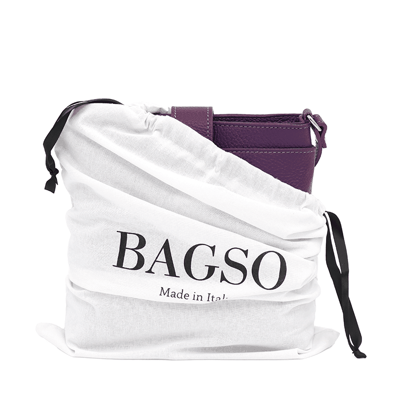 Geantă peste umăr din piele naturală Andria - mov