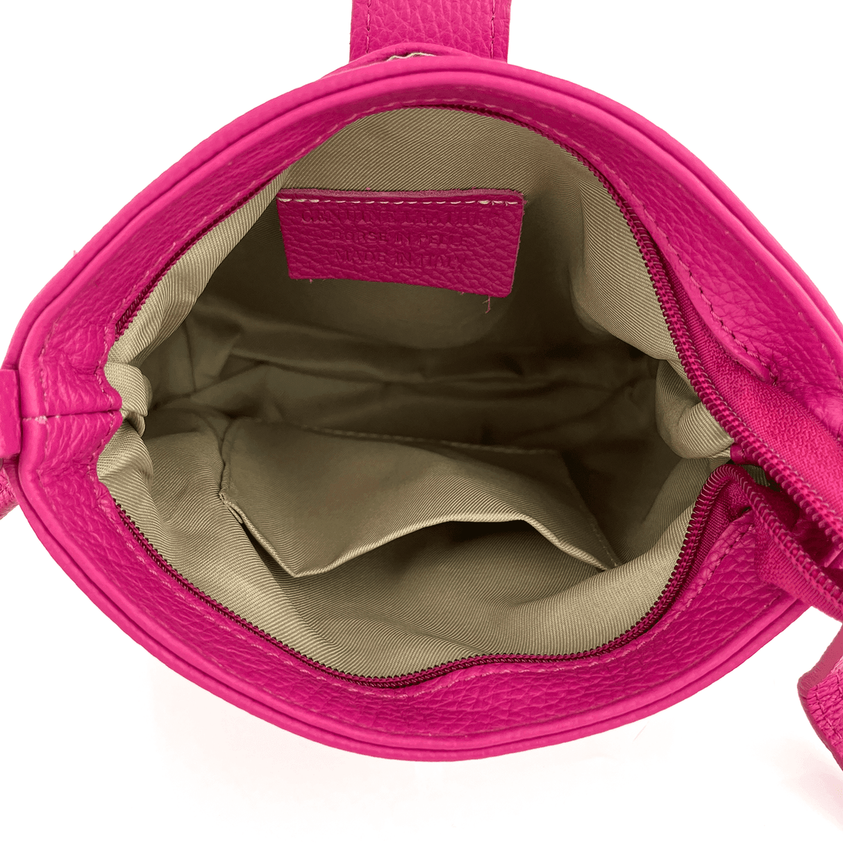 Geantă peste umăr din piele naturală Andria - fucsie