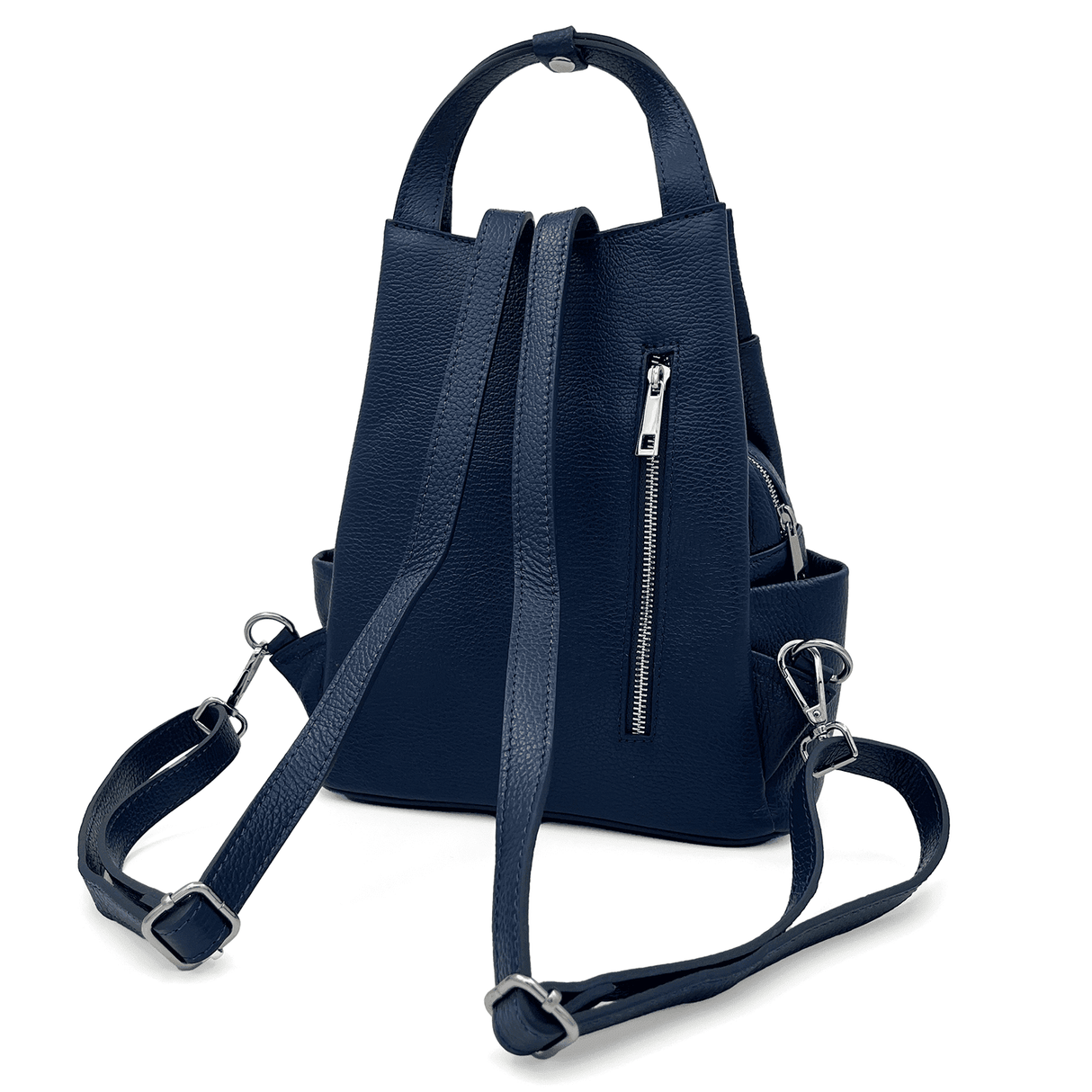 Rucsac din piele naturală Lara - albastru închis