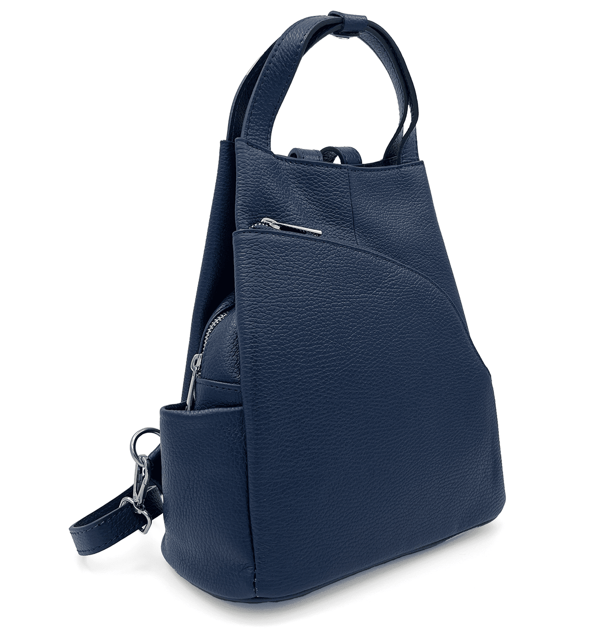 Rucsac din piele naturală Lara - albastru închis