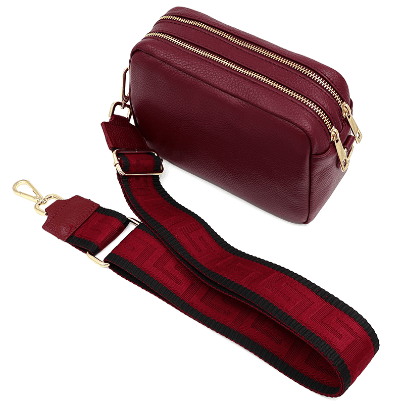 Geantă din piele naturală cu 2 mânere pentru damă Noma - bordo