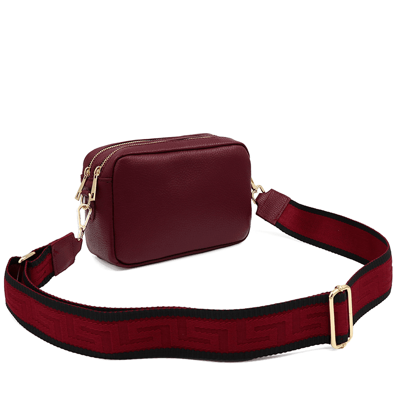 Geantă din piele naturală cu 2 mânere pentru damă Noma - bordo