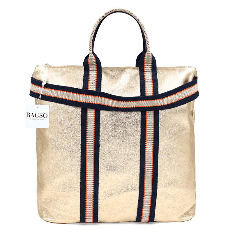 2 în 1 - Rucsac și geantă din piele naturală Fabiana - auriu