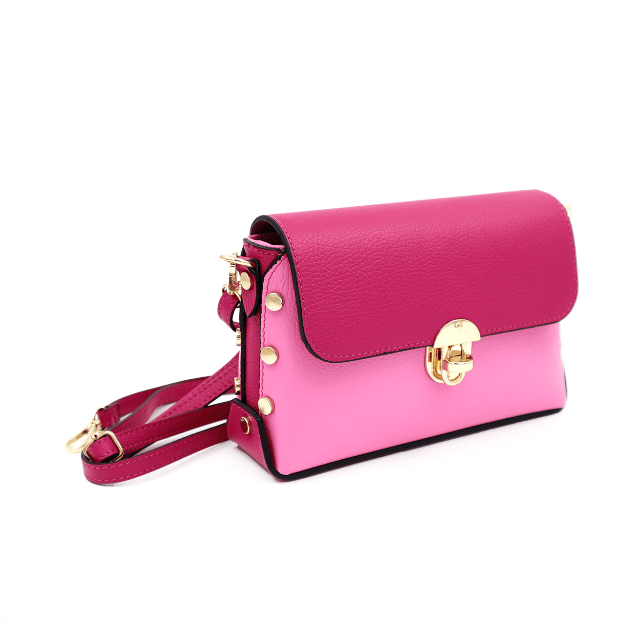 Geantă de damă din piele naturală Antoanella - roz/fucsia