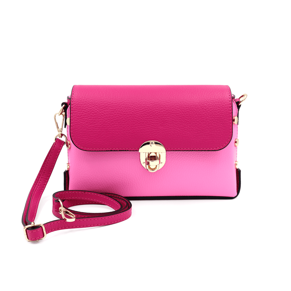 Geantă de damă din piele naturală Antoanella - roz/fucsia