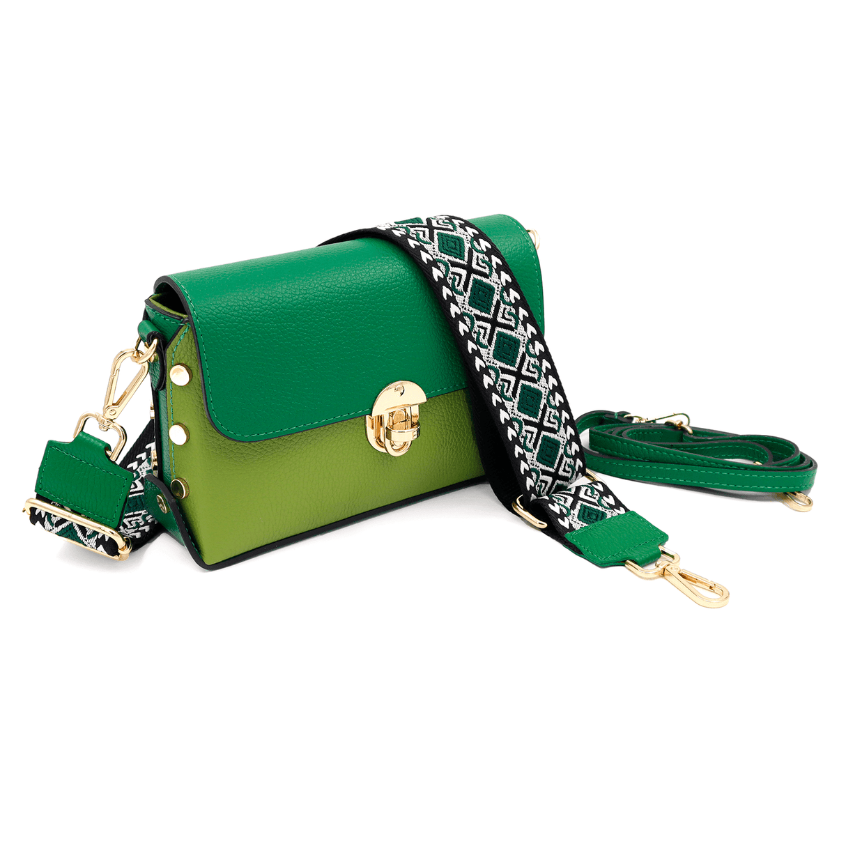 Geantă din piele naturală de umăr damă Antoanella - verde