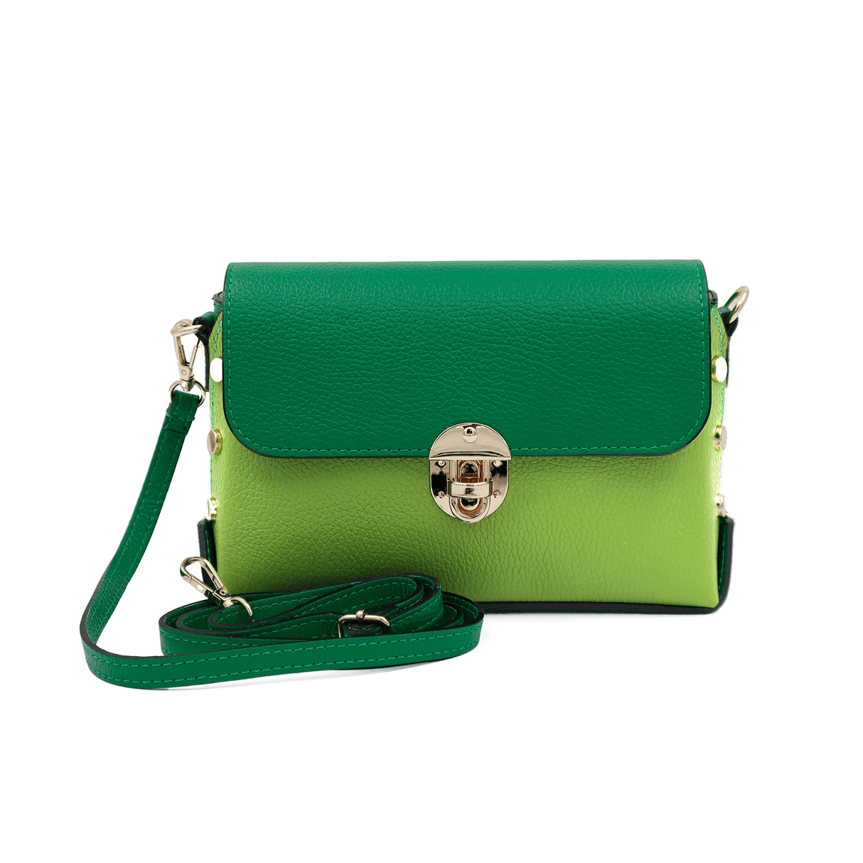 Geantă din piele naturală de umăr damă Antoanella - verde