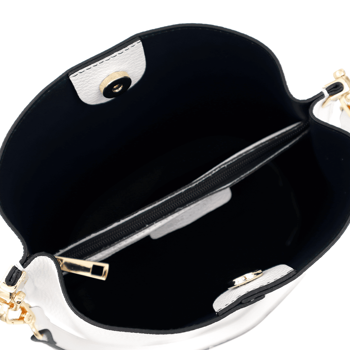 Geantă de damă din piele naturală cu 2 mânere Alba - alb