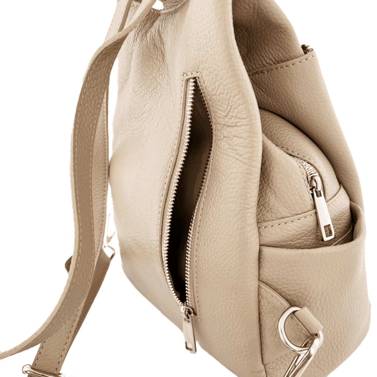 Rucsac din piele naturală Lara - maro deschis