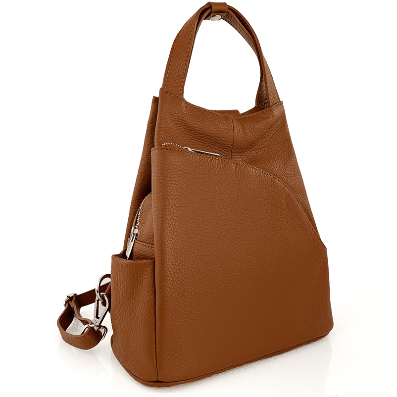 Rucsac din piele naturală Lara - maro cărămiziu