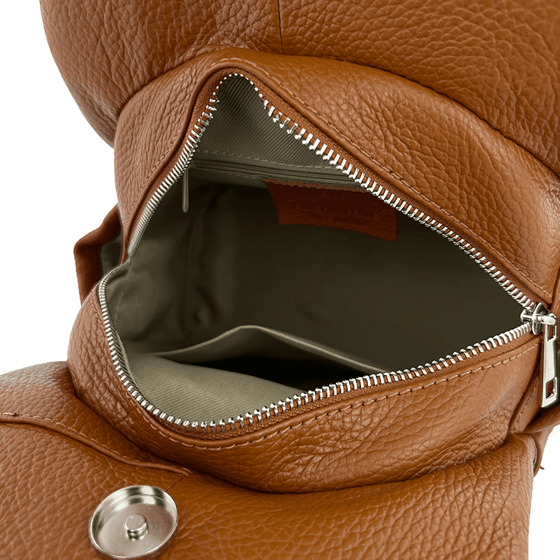 Rucsac din piele naturală Lara - maro cărămiziu