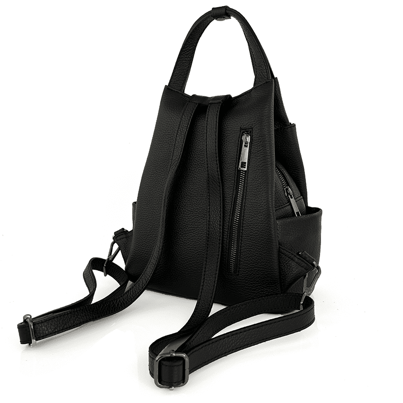 Rucsac din piele naturală Lara - negru