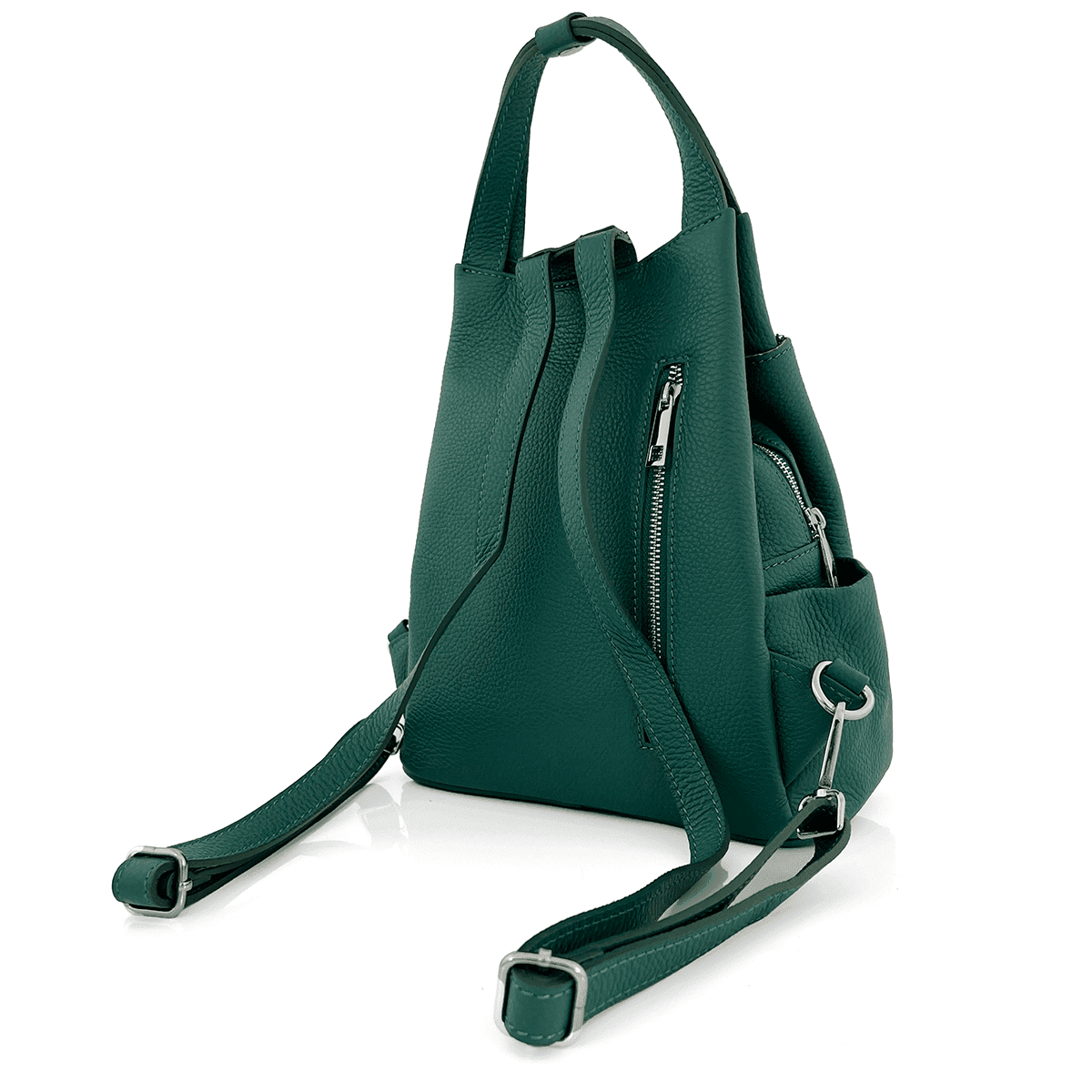 Rucsac din piele naturală Lara - verde