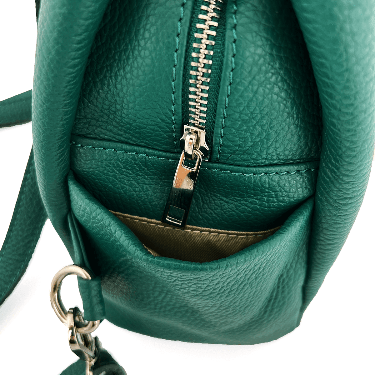 Rucsac din piele naturală Lara - verde
