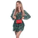 Geantă de umăr din piele naturală Rosana - verde
