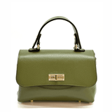 Geantă mică și elegantă din piele naturală Poli - verde închis
