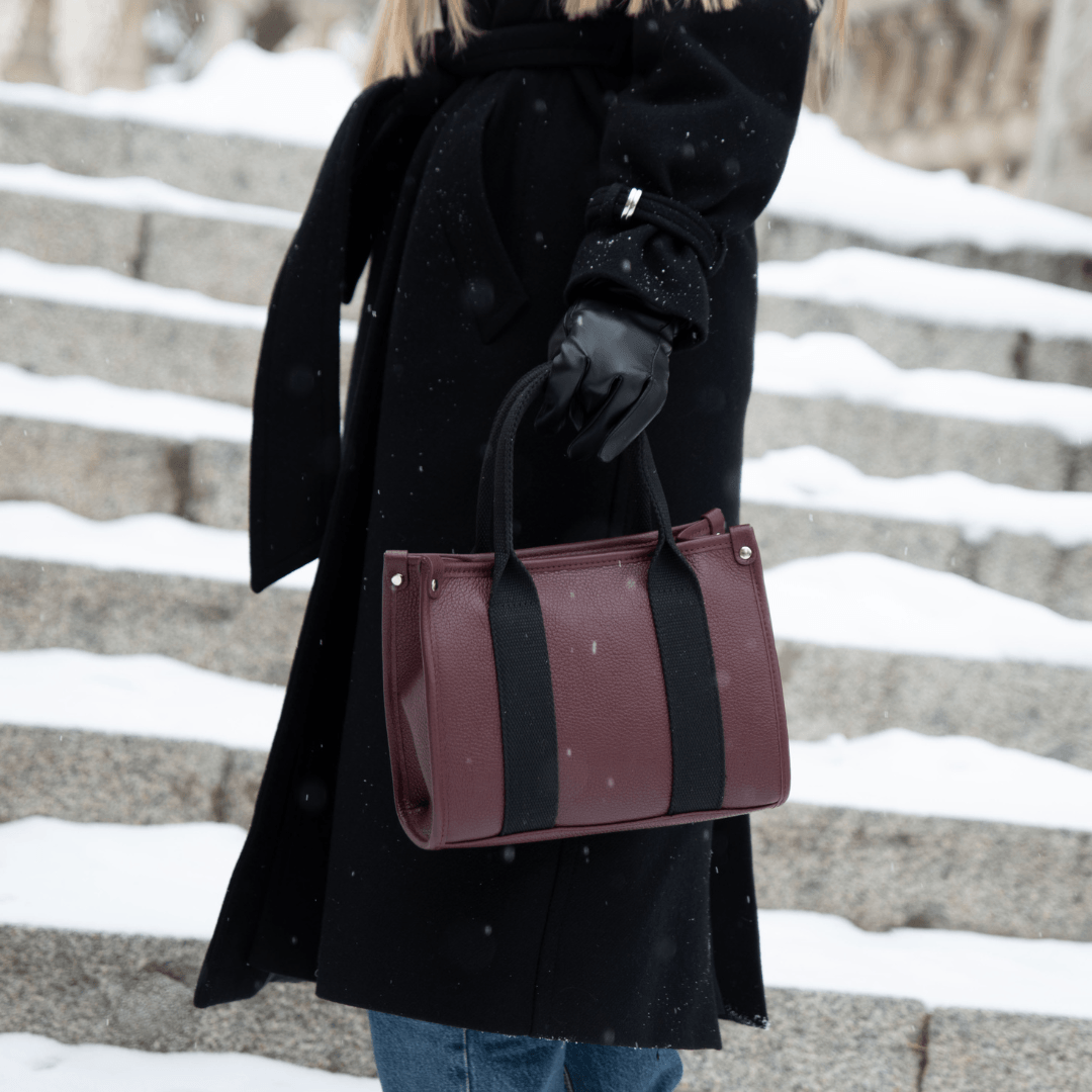 Geantă damă din piele naturală tip tote Rosa - maro