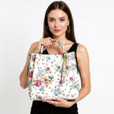 Geantă din piele naturală damă  Zaza - flori delicate