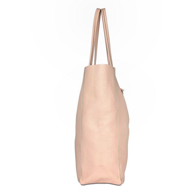 Geantă tip shopper din piele naturală Sienna - roz