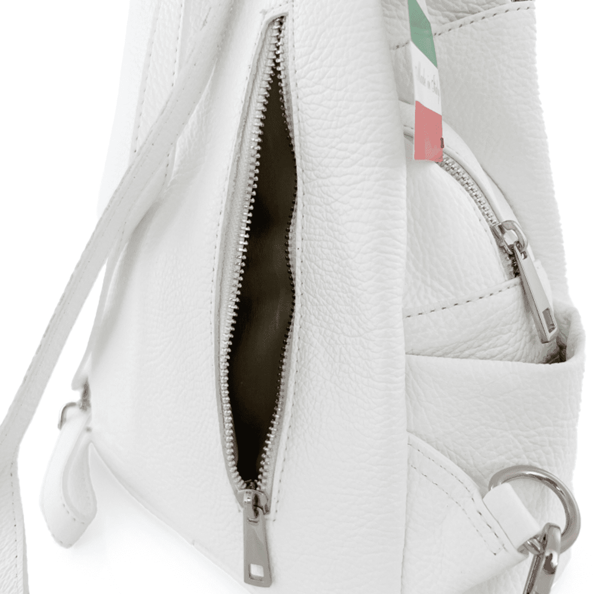 Rucsac din piele naturală Lara - alb