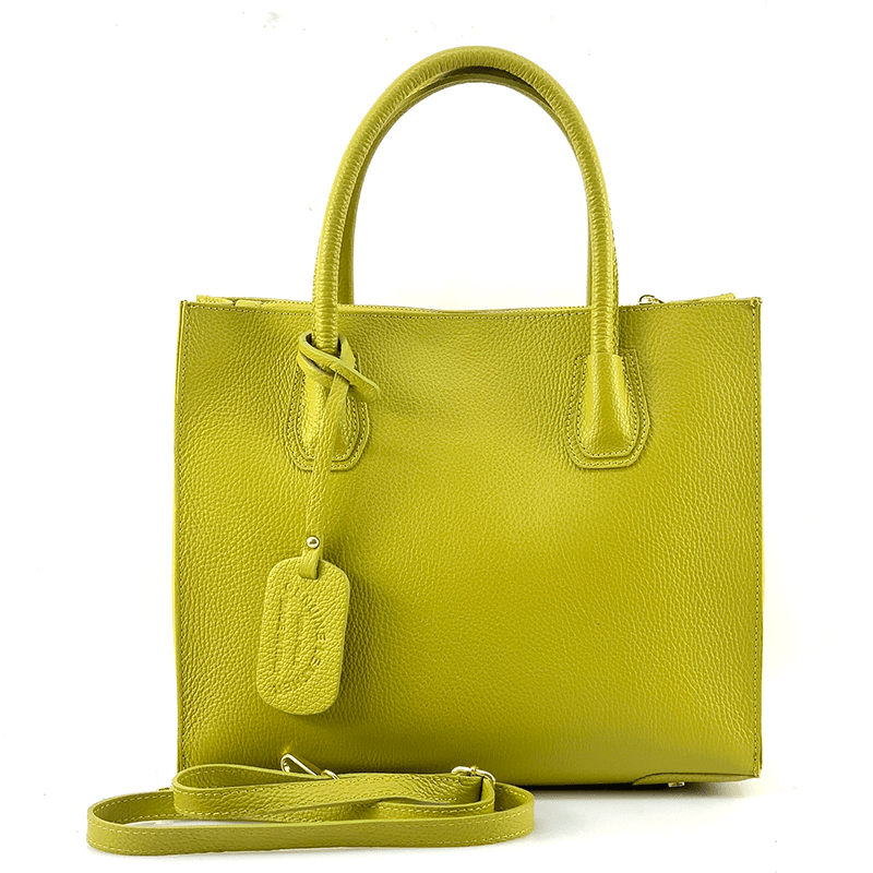 Geantă elegantă din piele naturală Bianca - lime